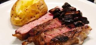Grilled Ribeye With Balsamic Portobello Mushrooms Mushroom Beef Steak Grilled Steak Recipe No Recipe Required