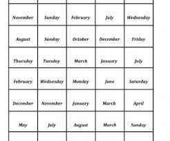 The most important thing to note with the week's days in french is that they don't use capital letters. Bingo Months And Days Of A Week