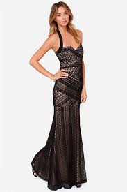 Bariano Belinda Black Lace Maxi Dress Long Junior Dresses Lace Maxi Dresses