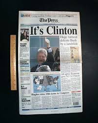 President Bill Clinton wins 1st election... - RareNewspapers.com