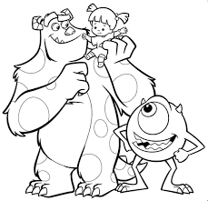 Monsters, inc coloring book sulley and mike wazowski. Free Anime Movie Monster Inc For Kids Coloring Pages Free Printable For Preschool 52161 Detskaya Komnata V Postelnyh Tonah Deti Detskie