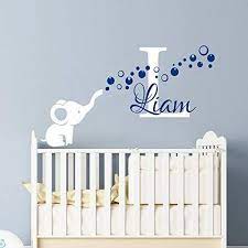 Amazon Com Elephant Wall Decal For Nursery Boy Baby Boy Monogram Elephant Name Nursery Wall Decor P Baby Boy Room Decor Baby Boy Monogram Nursery Wall Decals