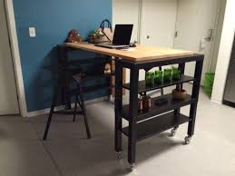 High Top Gerton Slab Kitchen Island Ikea Hackers Ikea Table Basse Rangement Idee Deco Bureau