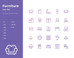 Set isometric sofa, furniture nightstand and chair icon. Furniture Icon Set On Behance