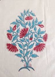 Block Printed Table Cloth Big Flower Linen Feast Block Print Floral Blocks Prints