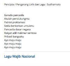 Selain itu juga lagu garuda pancasila ini mengandung makna bahwa, kita sebagai rakyat indonesia setuju dan. Apa Nilai Dan Semangat Yg Termuat Dalam Lagu Garuda Pancasila Brainly Co Id