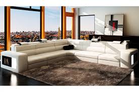 Maybe you would like to learn more about one of these? Canape D Angle En Cuir Italien 6 7 Places Divina Blanc Noir Mobilier Prive