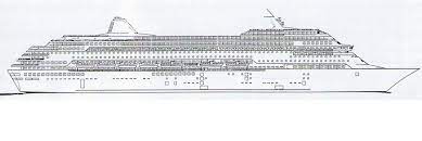 Lloyd Werft Profile Drawing For P O Line S Project Gemini C1990 This Project Was Re Designed Into A Smaller Ship Due Model Ships Passenger Ship Cruise Ship