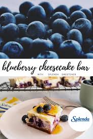 Blueberry Cheesecake Bars Recipe No Calorie Sweetener Sugar Substitute Splenda Sweeteners Recipe Cheesecake Bar Recipes Blueberry Cheesecake Bars Bars Recipes