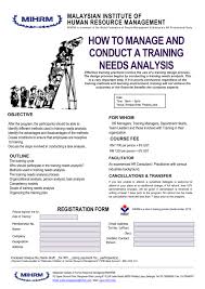 Mihrm is an acronym for malaysian institute of human resource management. How To Manage And Conduct A Training Needs Analysis