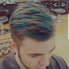 Ruined By A Liar Completed Makeover In 2021 Blue Hair Streaks Men Hair Color Blue Hair Highlights