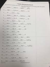 Which of the following rules should you follow to balance chemical equations? Grade 9 Physical Science Chemical Reactions Balancing Equations We Were Given This Worksheet In Physical Science And I M Stuck On How To Balance Them I M Not Sure How The Coefficients For The