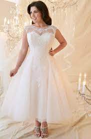 Looking for the perfect ankle length wedding dress for your big day? Informal Plus Size Bridal Dresses Casual Wedding Gowns For Plus Figure Dressafford
