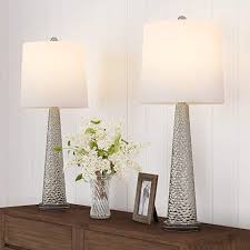 Amazon Com Lavish Home Table Lamps Set Of 2 Contemporary Hammered Look Glass For Bedroom Living Room Office With En In 2020 Table Lamp Lavish Home Table Lamp Sets