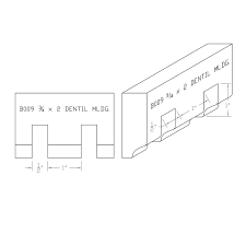 The most common dentil molding material is plastic. 3 4 X 2 White Oak Large Dentil Moulding B009