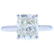 This engagement ring features a 1.51ct cushion cut natural light yellow diamond (egl usa 310456701d) set in an 1. 4 Carat Cushion Cut Diamond Solitaire Engagement Ring Platinum Setting For Sale At 1stdibs