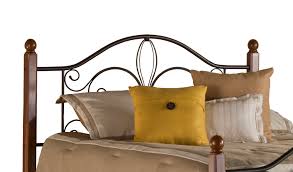 Buy fashion bed group doral headboard with dark walnut wood posts and metal grill, queen, matte. Hillsdale Furniture Milwaukee Classic Wood Metal Headboard Twin Textured Black Cherry Walmart Com Walmart Com