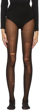 Gucci Black Distressed Tights Ssense Style details luxury interlocking gg pattern stockings. black distressed tights