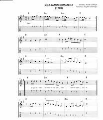 Sigaramin Dumanina Sarsam Sarki Notalari Sarkilar Muzik Notalari Gitar