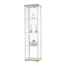Detolf Beech Effect Glass Cabinet From Ikea Glass Cabinets Display Glass Cabinet Doors Glass Curio Cabinets