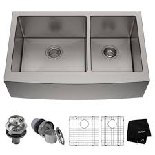 Maybe you would like to learn more about one of these? Kraus Kitchen Sink 36 In Stainless Steel Double Bowl Farmhouse Apron Front Satin Ebay