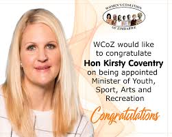 Congratulations Hon. Kirsty Coventry #we4l #womenzw Sally Ncube Ronika  Mumbire Lydia Madyirapanze Zimbabwe Young Entrepreneurs Zimbabwe Young  Women's Network For Peace Building (ZYWNP) Youngwomen Zimbabwe Rebecca  Gwaure Siziba Brijit Meme Jaravani ...