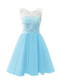 Rohmbridal Women S Short Lace Chiffon Prom Homecoming Dress Light Blue Size 16 In 2019 Short Bridesmaid Dresses Tulle Prom Dress Green Lace Dresses