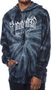 For the crumple tie dye pattern you don't need to be too careful about where the dye goes. Thrasher Silver Flame Logo Grey Tie Dye Pullover Hoodie Zumiez