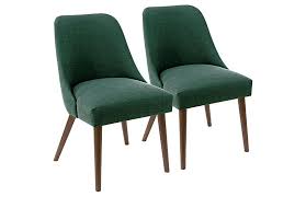 S 2 Barron Side Chairs Forest Linen In 2020 Green Dining Chairs Luxury Dining Chair Side Chairs