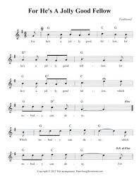 For He S A Jolly Good Fellow Free Lead Sheet Lead Sheet Lyrics And Chords Good Fellows