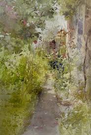Jardin Dans Le Bas Montreuil Aquarelle Peinture De Jardin Art Des Jardins Paysage Aquarelle