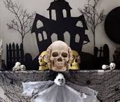 Beeld decor doodskop, Halloween-decoratie met schedel van ...
