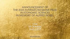 Announcement of the 2025 Sveriges Riksbank Prize in Economic Sciences in  Memory of Alfred Nobel