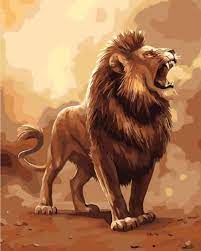 King Lion Roaring Hand Painted Design Needlepoint Canvas E 43 Lion Painting Lion King Art Lion Images