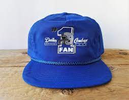 Dallas Cowboys 1 Fan Vintage 90s Snapback Hat Rope Lined Design Bill Blue Baseball Cap Official Football Club Adjustable San Sun Ballcap Dallas Cowboys Vintage Trucker Hats Ball Cap
