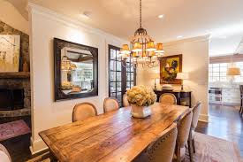 Cozy dining room update & progress. Intimate Cozy Dining Room Features Rustic Wood Table French Dining Chairs Hgtv