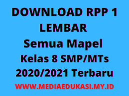 Hampir seluruh sektor kehidupan lumpuh, tidak terkecuali di bidang pendidikan. Rpp 1 Lembar Kelas 8 Smp Mts Semua Mapel Kurikulum 2013 Revisi 2020 2021 Media Edukasi