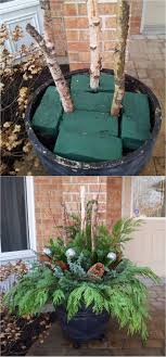 24 Stunning Christmas Pots And Planters To Diy For Almost Free How To Create Colorful Winter Planter Christmas Plants Christmas Planters Christmas Decorations