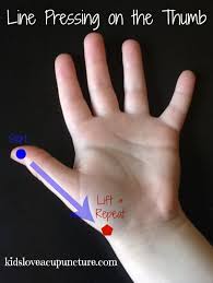 Line Pressing On Thumb Tonifying Qi Acupressure Treatment Acupuncture Acupressure