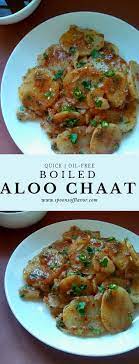 Quick Boiled Aloo Chaat Spoons Of Flavor Recipe In 2020 Chaat Recipe Chaat Easy Veggie Pasta