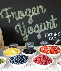 These sweet and savory healthy yogurt toppings, combinations, and mix in ideas keep breakfast exciting. Frozen Yogurt Topping Bar The Crafting Chicks
