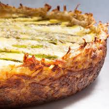 Get All The Goodness Of Hash Browns And A Rich Fontina And Goat Cheese Egg Custard In This Unexpected Quiche Wi Asparagus Quiche Recipes Quiche Recipes Brunch