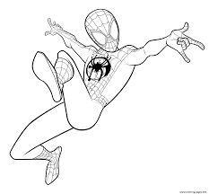 New spiderman costume coloring page located under the new spiderman coloring pages. Spider Man Coloring Miles Morales Coloring Pages Printable
