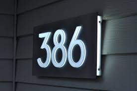 Custom Led House Number Sign Horizontal 5 Numbers Etsy Led House Numbers House Number Sign Led House