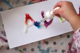 Salt Glue And Watercolour Experiment
