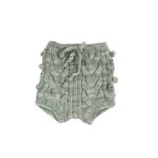 Hand embroiderd flowers on the neck. Kalinka Kids Knitted Trousers Sophia Celadon Bunny Bogart