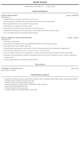 For success as one, effective communication, computer and negotiation skills. Dental Receptionist Resume Sample Mintresume