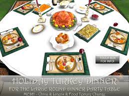 The best summer dinner recipes for 2 people party of 2? Second Life Marketplace New Mesh Turkey Dinner For 2 4 6 Large Round Dinner Party Table