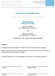 Teilweise auch kostenlos zum download. Schriftliche Vereinbarung Vorlage Gratis Word Download