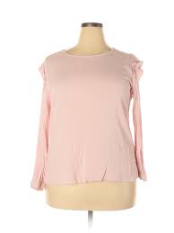 Details About Ellos Women Pink Long Sleeve Blouse 20 Plus
